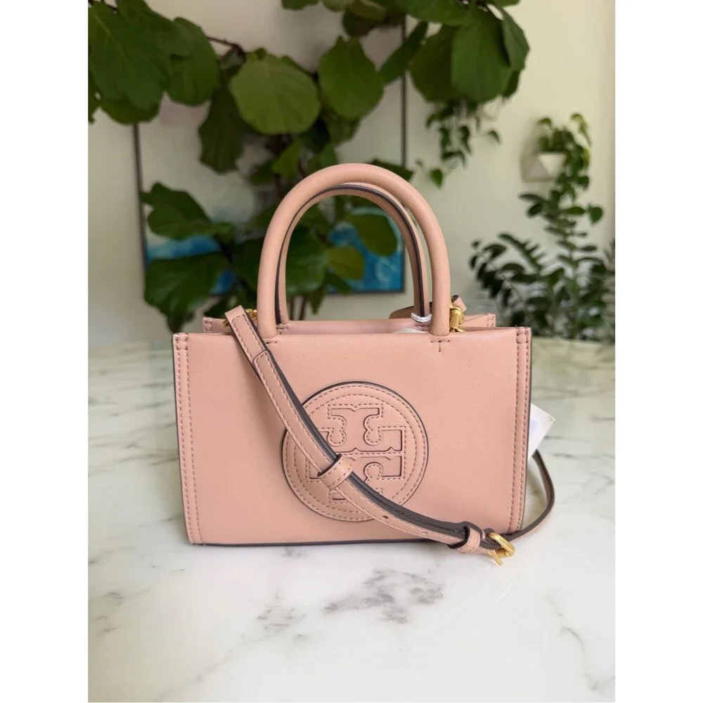 NWT Tory Burch MINI ELLA Bio Tote Bag in Light Sand Beige Tan Crossbody